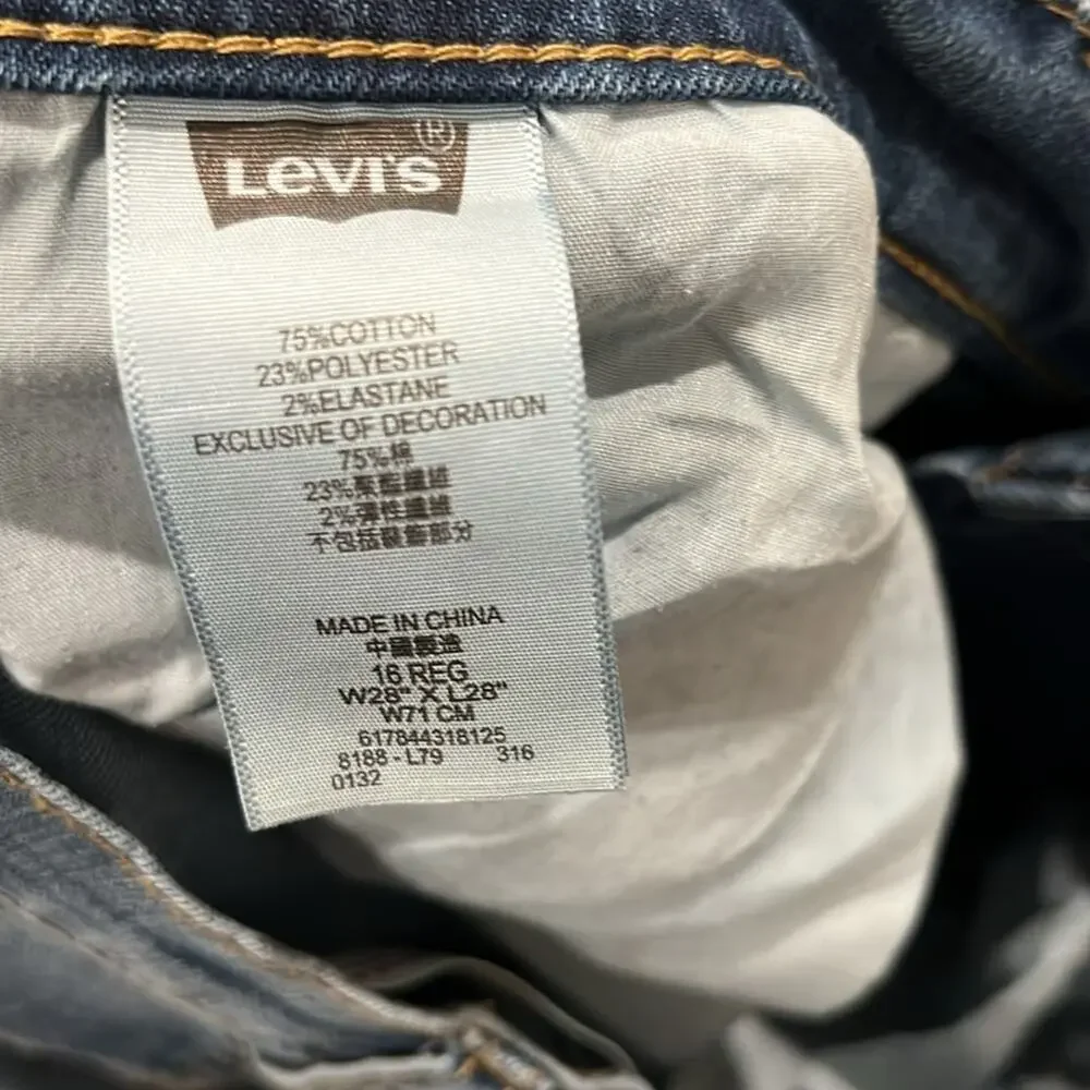 Levi's Boys' 511 Slim Fit Performance Big Boy Jeans Medium Wash Size 28x28